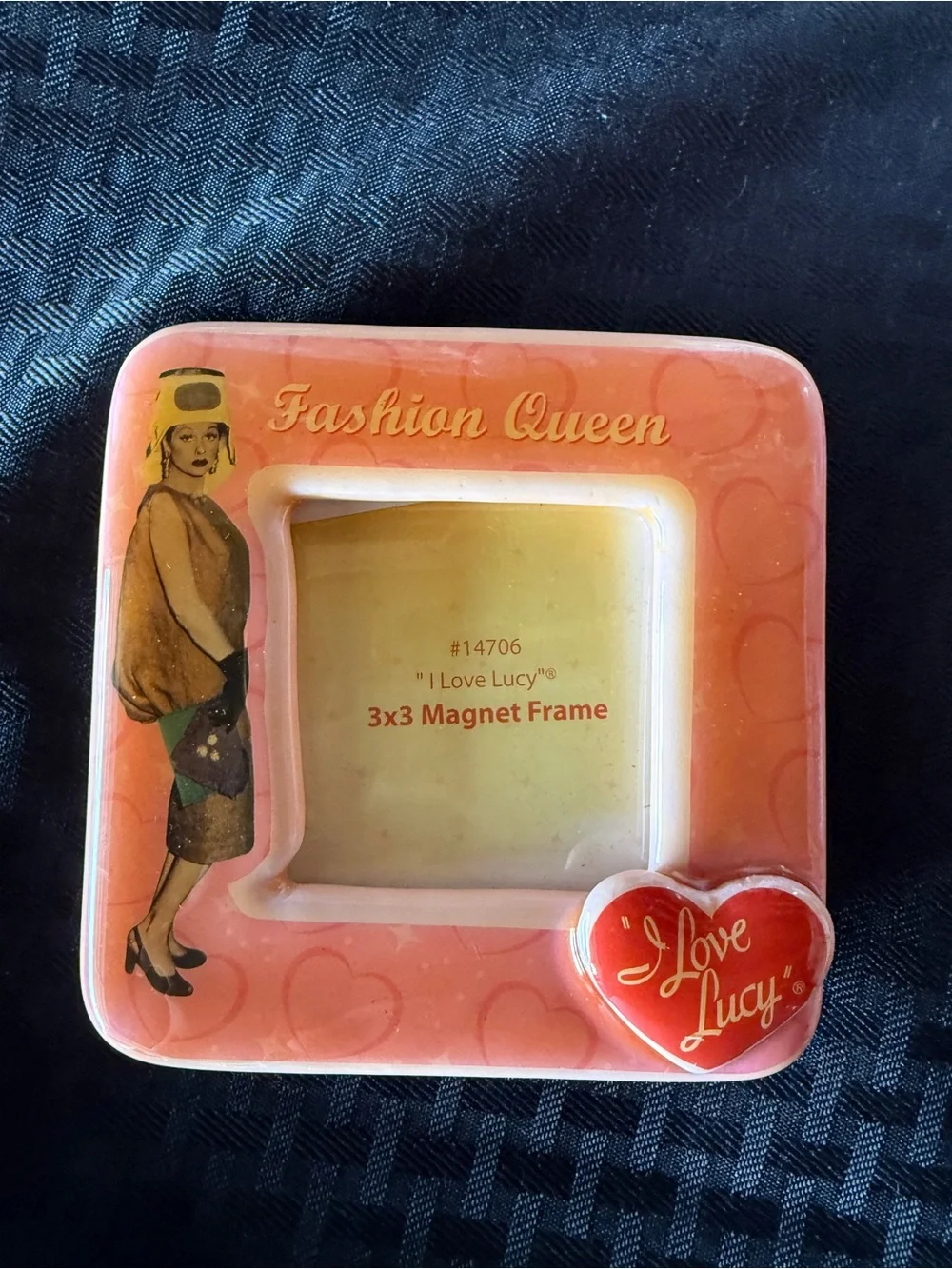Fashion Queen 'I Love Lucy' Pink 3x3 Magnet Frame